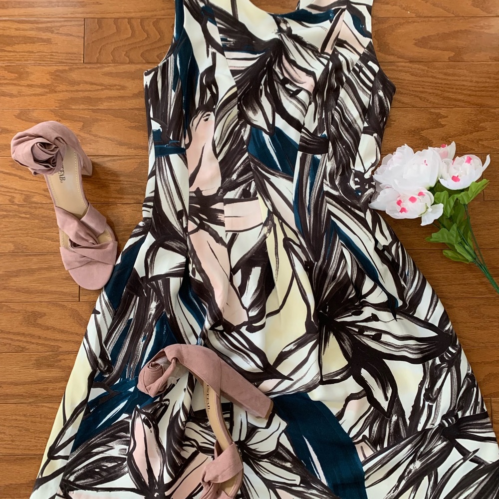 H&M Floral Skater Dress, Size 8